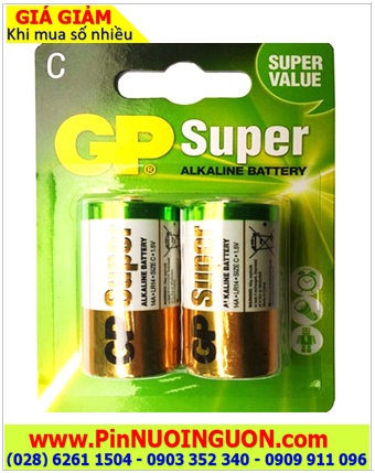 GP14A-2U2 Super; Pin trung C 1.5V Alkaline GP14A-2U2 _Pin GP14A-2U2 Super Alkaline |HẾT HÀNG